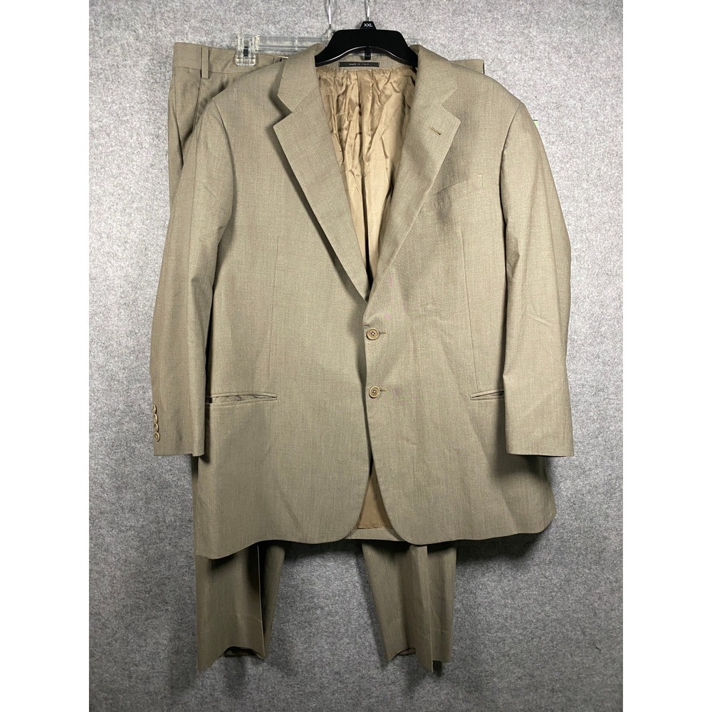 Armani Collezioni Mens Suit Made in Italy Taupe Brown 2 Button Blazer Trousers